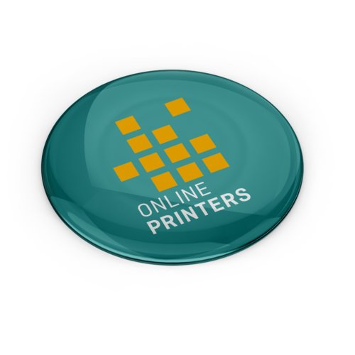 Adhesivo 3D de color con superficie abombada.