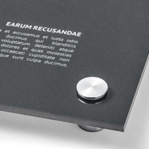 Lámina de vidrio acrílico gris en forma personalizada.