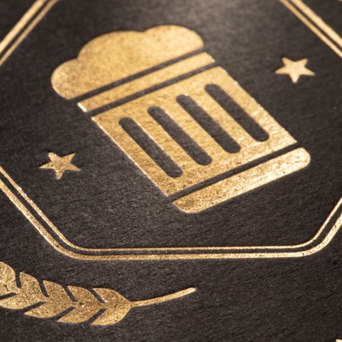 Posavasos redondo con estampado en lámina.