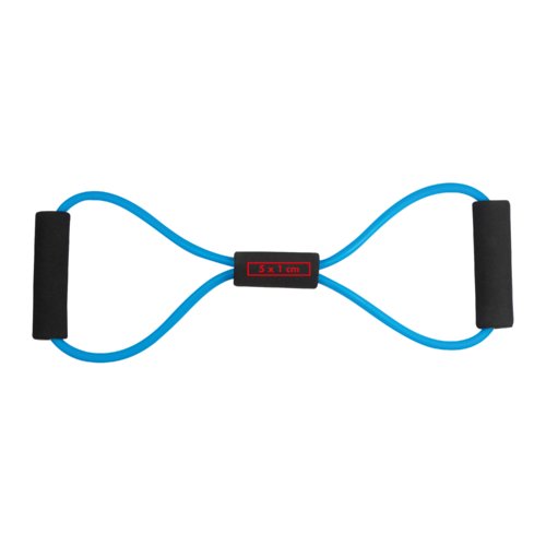 Expansor de fitness azul con asas.