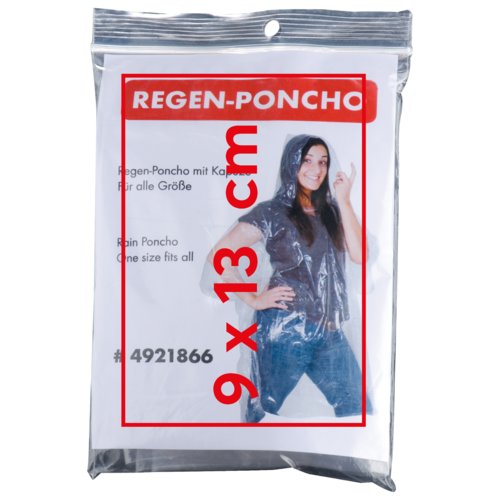 Poncho de lluvia transparente con capucha.
