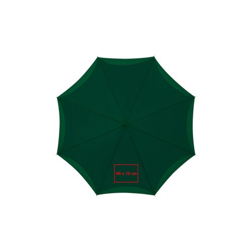 Paraguas plegable verde con funda.