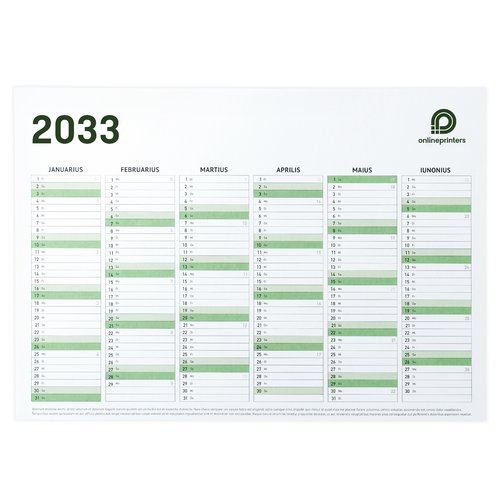 Calendario anual, A6 2