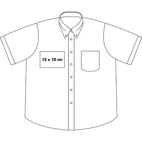 Camisa clara de algodón de manga corta para hombre con tapeta de botones.