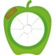 Cortador de manzana de plástico verde con cuchillas de acero inoxidable.